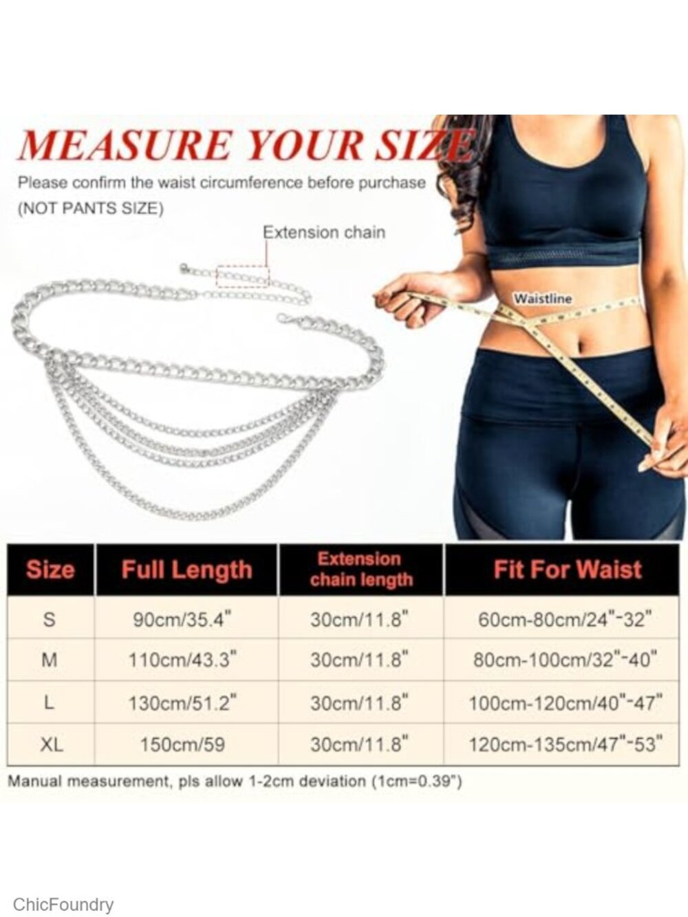 Multilayer Rhinestone Chain Belt - Picture 5 of 5
